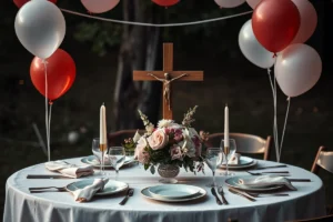 Outdoor Wedding With Cross